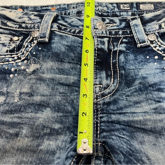Miss Me Embellished Signature Ankle Skinny Jeans Acid Wash Mid Rise Size 30 Y2K - Picture 15 of 16